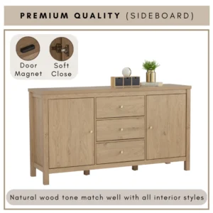 RHODES Sideboard With Drawer L160cm W46cm H88cm