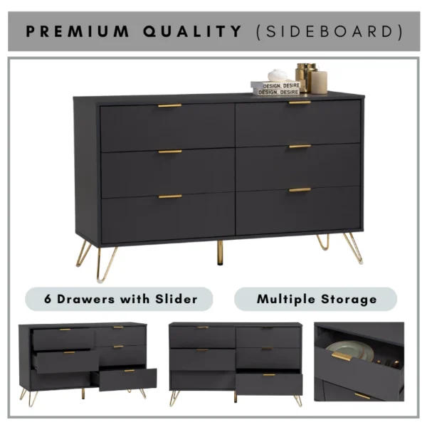 VOLOS Sideboard With Drawer L120cm W40cm H74.5cm