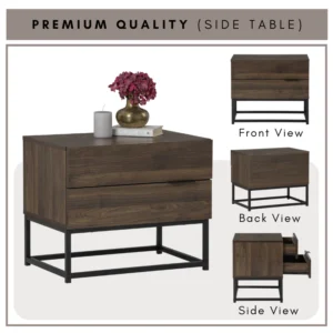 CAPRI Side Table With Drawer L60cm W42cm H50cm