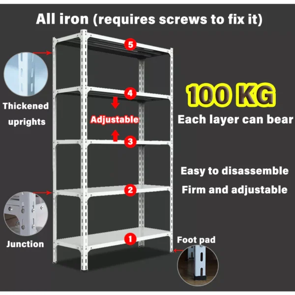 my-11134207-7qul8-lgwa4b3w5zu5d1.webp 5 Tier Boltless Metal Rack