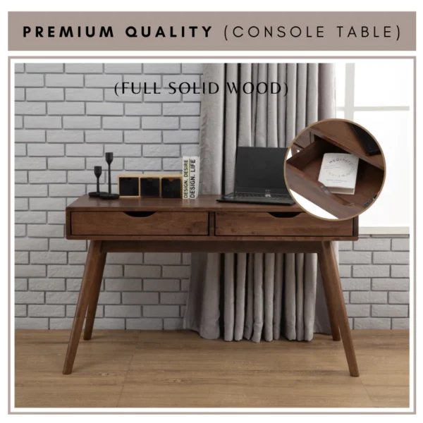 LAMAR Solid Console Table With Drawer L122cm W40.5cm H72cm