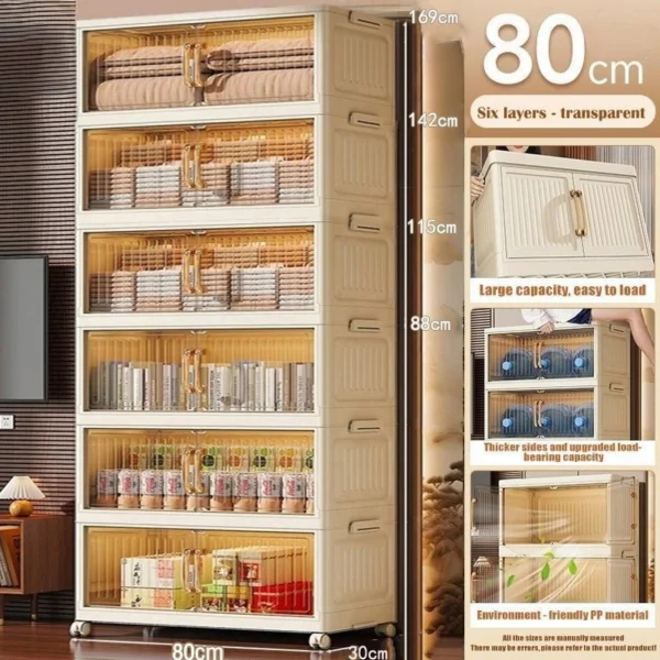 80cm Foldable Storage Cabinet Organizer