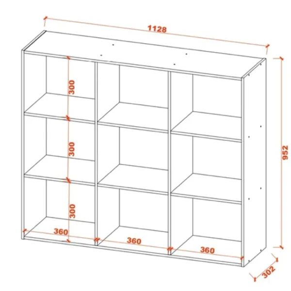 9 Cube Utility Shelf Multipurpose Storage Organizer Rack