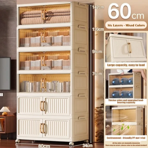 Foldable Storage Cabinet 80cm 2 Doors