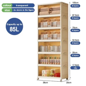 38cm Plastic Storage Cabinet With Wheels
