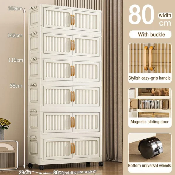 80cm Foldable Stackable Storage Cabinet