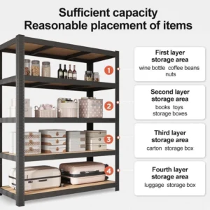 Adjustable 5 Tier Boltless Metal Rack
