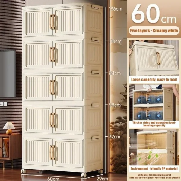 Foldable Storage Cabinet 80cm 2 Doors