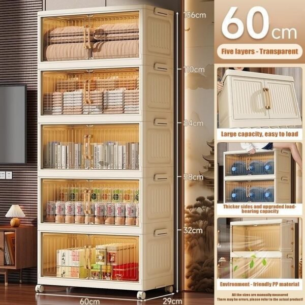 Foldable Storage Cabinet 80cm 2 Doors