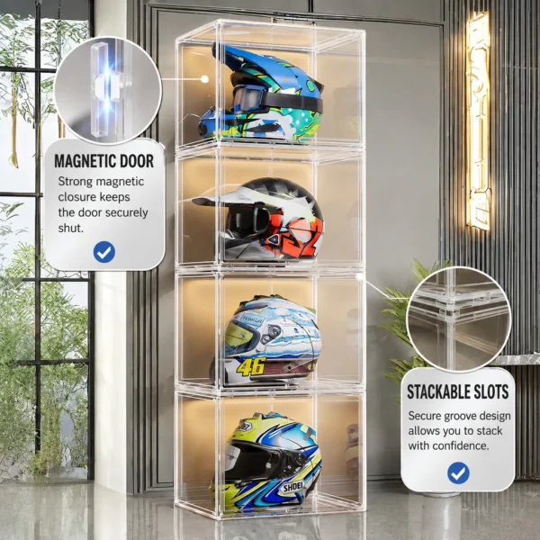 Transparent Helmet Display Storage Box L44cm W31.5cm H33cm