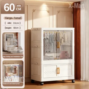 Foldable Wardrobe Storage Cabinet With Pulley