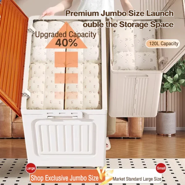 Foldable Storage Box with Wheels