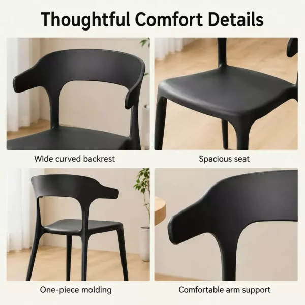 Horn Back Plastic Dining Chair